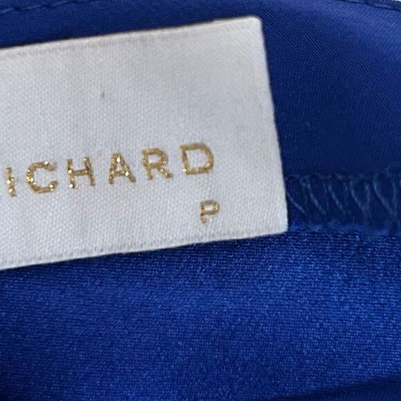 AU Amanda Uprichard Royal Blue 100% Silk Sleeveless Drawstring Waist Mini Dress - Picture 7 of 12